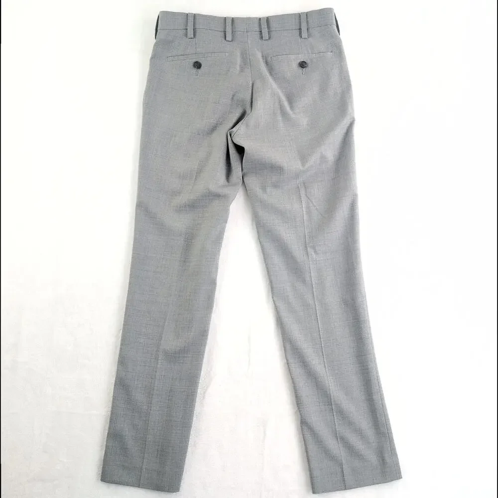 Louis Raphael Luxe Wool Blend Dress Pants Slim Fit Men's 30x30 Slate Gray